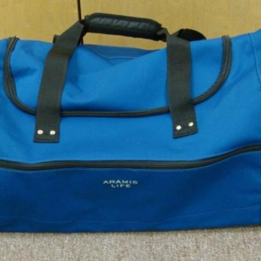 Aramis Life Large Duffle Gym Carry On Weekender Travel Bag - Blue & Black - New